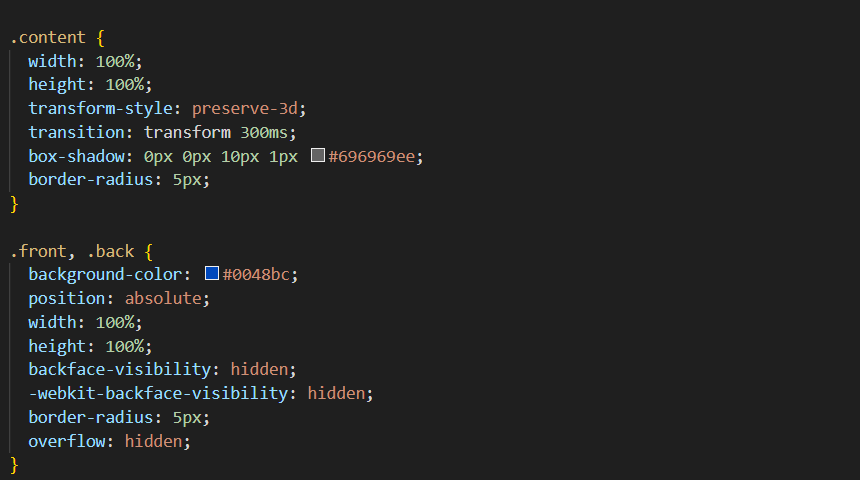 Front side of 3D flipping card